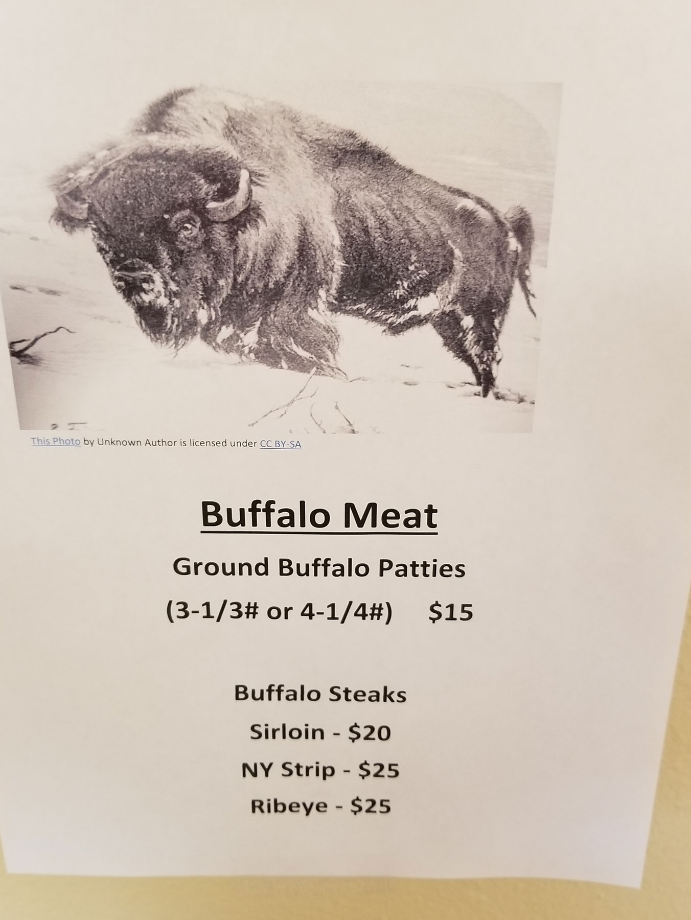 Buffalo Meat at Rockwell RV Park